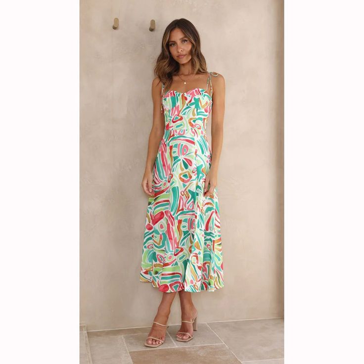 F00179516-205 Live Life In Full Bloom, Ikat Kepala, Hawaiian Dresses, Lev Livet, Lace Up Dress, Casual Evening, Split Dress, Styl Boho, Swimsuit Dress