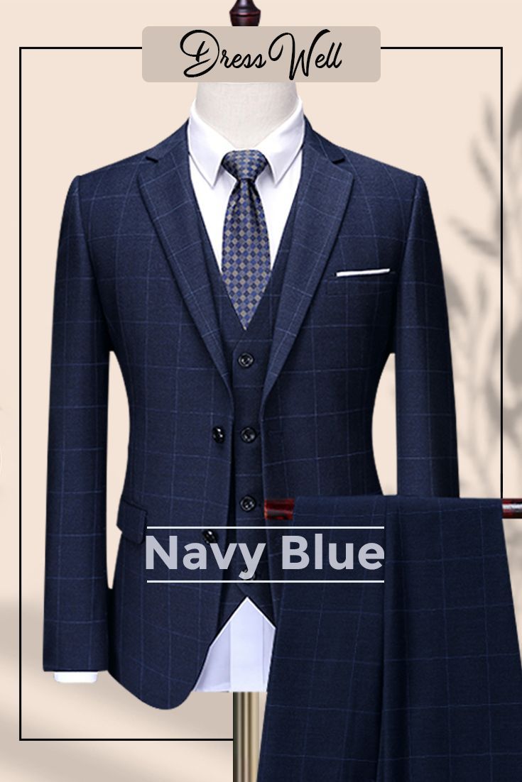 Crafting from luxurious fabric and intriguing fitting, Andre Emilio’s Navy Blue Checked 3 Piece Suit will help you stand out in the crowd. Blue Suit For Men, Navy Blue 3 Piece Suit, Blue 3 Piece Suit, Suit For Men, Navy Blue Suit, Three Piece Suit, 3 Piece Suits, Blue Check, Blue Suit