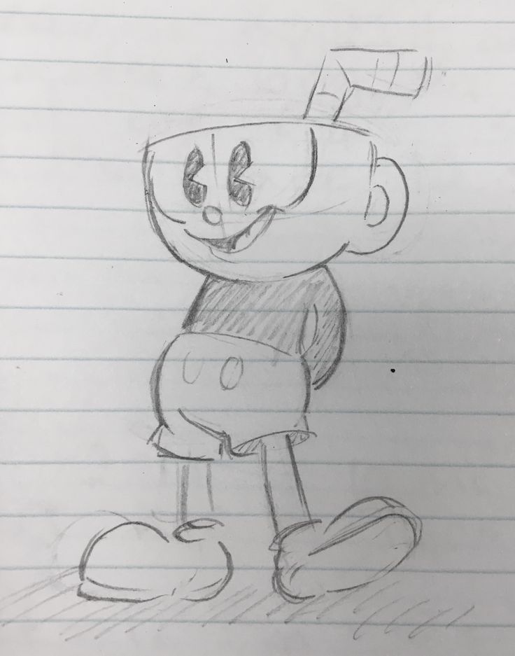 a pencil drawing of a cartoon character