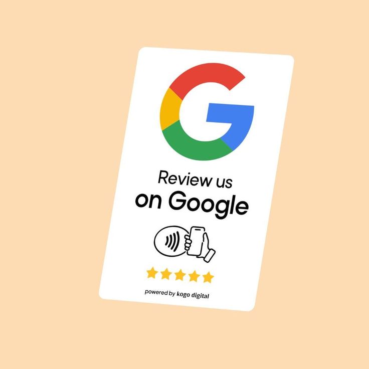 the google review us on google sticker is shown in front of an orange background