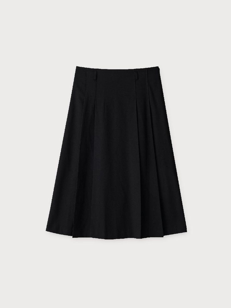 Modern and minimal mood midi skirt. Featuring the pleated detail at sides, midi length, and classic colorway that goes well with various items. Style with various tops like blouse, shirts, or t-shirts and jacket to create modern outfits. - Modern design with unique details- Pleated detail at both sides- Standard silhouette and midi length- Belt loops detail and side zipper closure- Both formal and modern mood Classic A-line Skirt For Daywear, Modern A-line Skirt For Workwear, Classic Cotton Pleated Waist Skirt, Classic Cotton Pleated Skirt With Accordion Pleats, Classic Cotton Pleated Lined Skirt, Classic Midi-length Relaxed Skirt, Relaxed Fit Pleated Midi Skirt For Formal Occasions, Relaxed Midi-length Pleated Skirt For Formal Occasions, Relaxed Midi-length Pleated Skirt For Formal Events