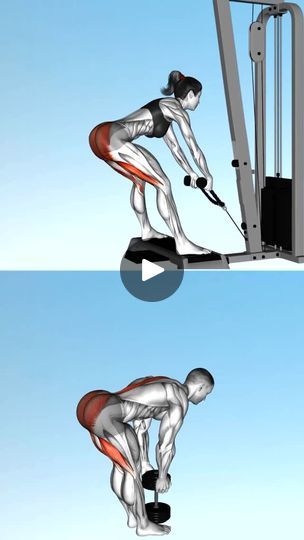 a woman doing squats on a machine with the caption's above her