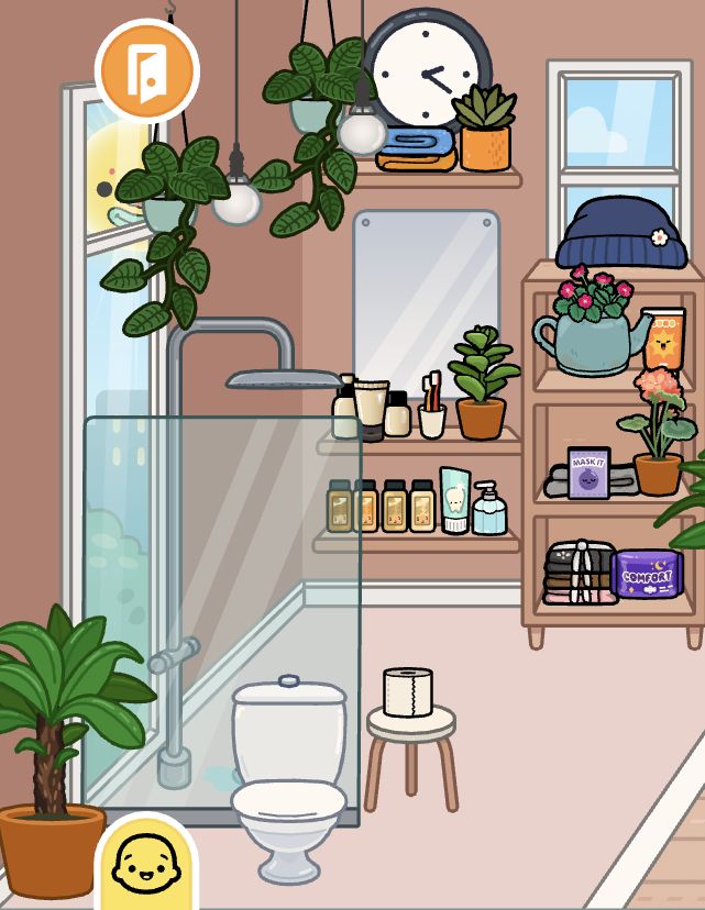 the room is filled with potted plants and other things to see in the mirror