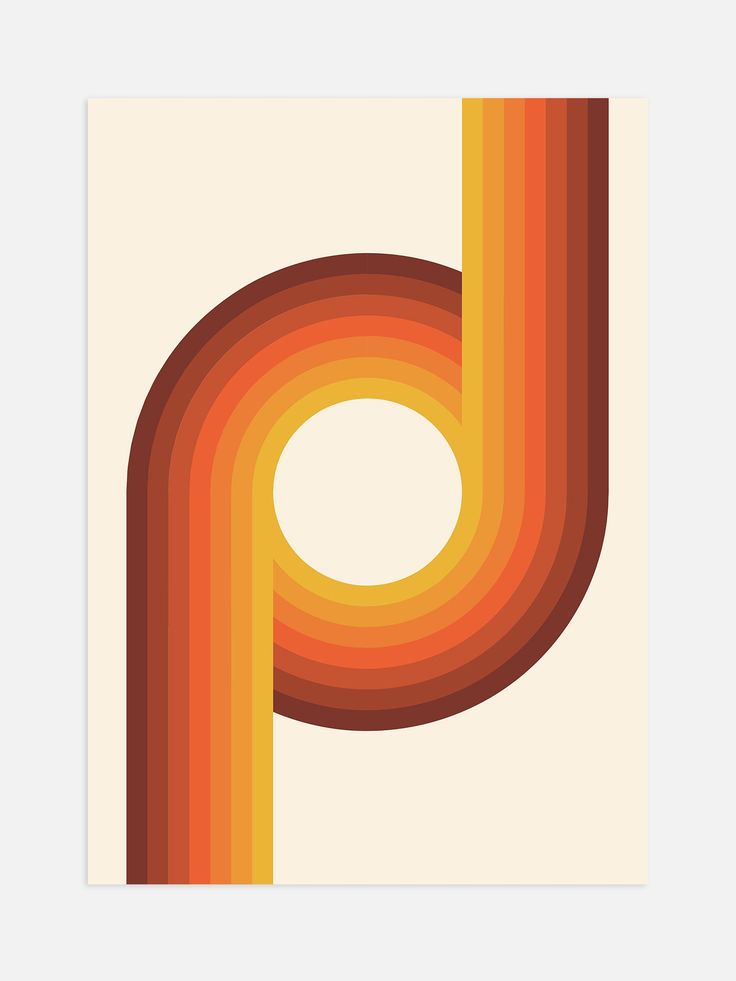 the letter p is made up of orange and yellow stripes