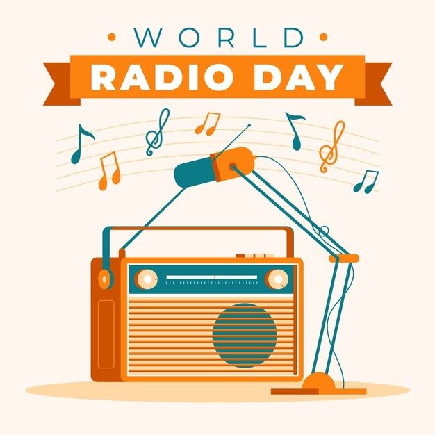 Hand drawn world radio day with retro cassette player World Radio Day, Food Vintage, World Radio, Retro Cassette, Radio Vintage, Data Network, Cold Pressed Oil, Virtual Private Network, Radio Fm