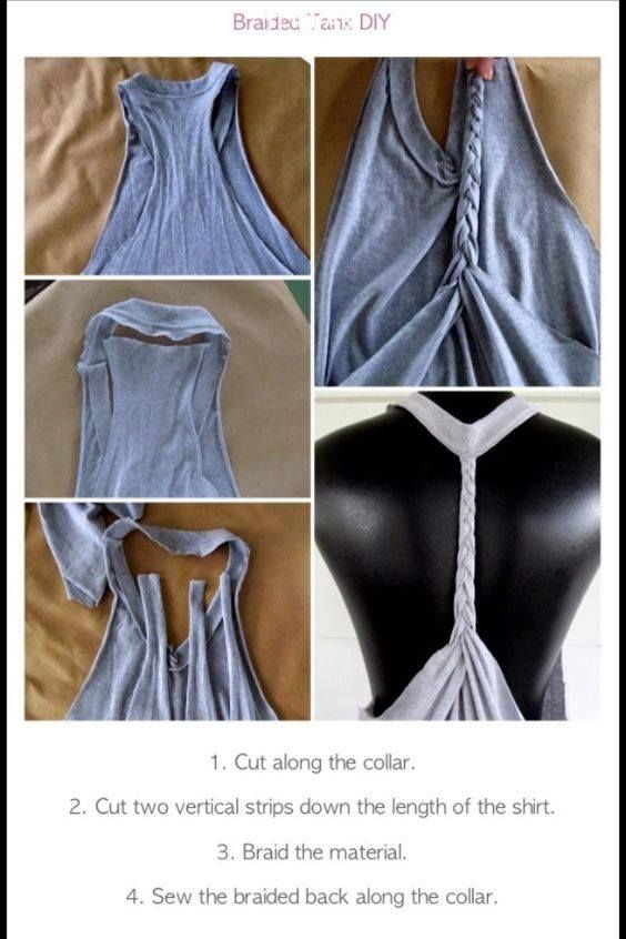 instructions to make a backless top with braids