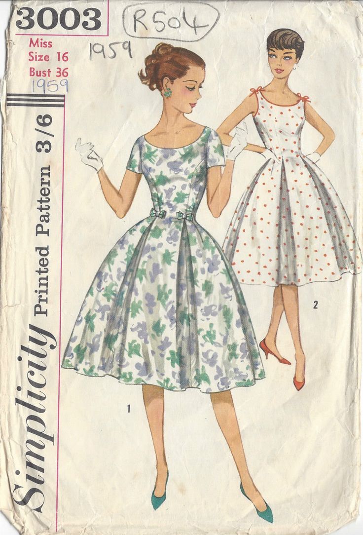 ~ Circa/Date: 1959 ~ Details:  ONE-PIECE DRESS ~ Size/Measurements:     ~ Size: 16   ~ BUST: 36″   ~ Waist: 28″    ~ Hip: 38″  (Inches) ~ Please Note: ~ You are buying a 'Professional Reproduced' copy of this sewing pattern. Copied from the original sewing pattern. Produced in Full Scale Pattern Pieces ready to cut with full instructions included. Reproduced on high quality 50 gm paper with black ink, durable and easier for reuse. Printed by a Professional Printing Company.   ~ With this product comes an accompanying 'Booklet' and inside the Booklet it includes: ~ A 2-page Instructions and Illustrations on 'How to Adjust Your pattern to your Personal Measurement.' ~ Personal Measurement Chart ~ Body Form Illustrations ~ Fitting Checklist ~ Metric Equivalency Chart ~ Note Pages ~ Fabric Wor 1950s Dress Patterns, 1950s Sewing Patterns, Vintage Vogue Sewing Patterns, London College Of Fashion, Scale Pattern, Vintage Dress Patterns, Vogue Sewing, Vogue Sewing Patterns, Couture Vintage