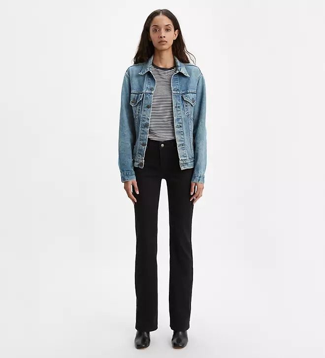 Classic Bootcut Women's Jeans - Black | Levi's® US Retro Fall Jeans For Streetwear, Retro Fall Streetwear Jeans, Levi's Jeans For Streetwear In Fall, Casual Levi's Fall Jeans, Casual Levi's Jeans For Fall, Levi's Casual Winter Bottoms, Casual Levi's Bottoms For Winter, Casual Straight Jeans For Fall, Vintage Bottoms With Straight Hem For Fall