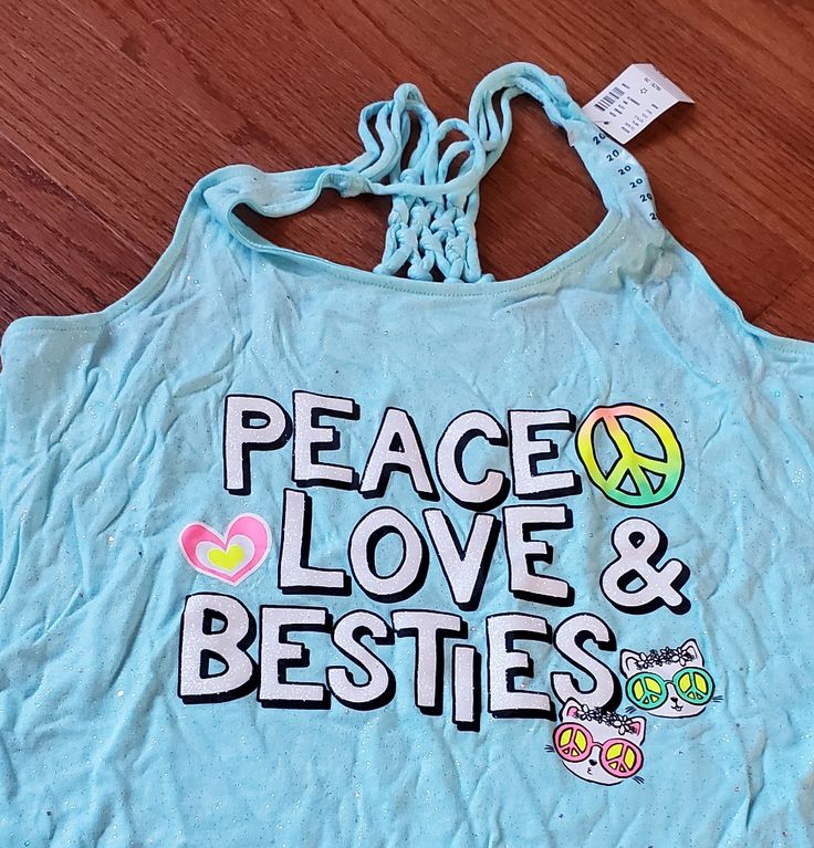 Nwt Justice Tank Top. Size 20. Smoke/Pet Free Home Cute Beach Tank Top, Trendy Spring School Top, Trendy Spring Tops For School, Blue Summer School Top, Summer School Stretch Top, Stretch Tops For School In Summer, Stretch Summer Top For School, Cute Tops For Sleepover, Casual Summer Playwear Tops