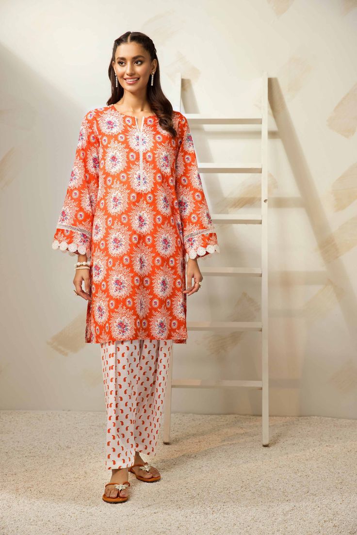 Nishat Linen 42301037 Summer Lawn Nishat Linen 2023 Summer Collection, Orange Printed Motif Sets For Summer, Orange Digital Print Lawn Suit For Summer, Orange Printed Sets For Summer, Orange Floral Print Sets For Spring, Summer Orange Sets With Printed Motifs, Orange Floral Print Spring Sets, Spring Floral Print Orange Sets, Spring Orange Floral Print Sets