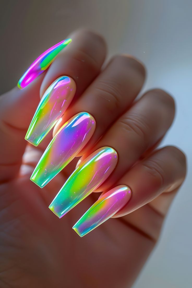 Neon Nail Art Designs, Summer Nails Neon, Neutral Nail Designs, Neon Pink Nails, Reflective Nails, Neon Nail Art, Neon Acrylic Nails, Neon Nail Designs, Summer Nail Designs