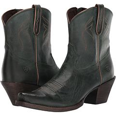 Ariat Lovely Casual Closed Toe Boots With Heel Tab, Green Fitted Casual Boots, Casual Boots With Heel Tab And Pointed Toe, Casual Cushioned Boots With Snip Toe, Casual Snip Toe Boots With Cushioned Footbed, Casual Boots With Reinforced Heel And Snip Toe, Casual Boots With Square Toe And Rubber Sole, Casual Square Toe Boots With Rubber Sole, Casual Spring Boots With Heel Tab