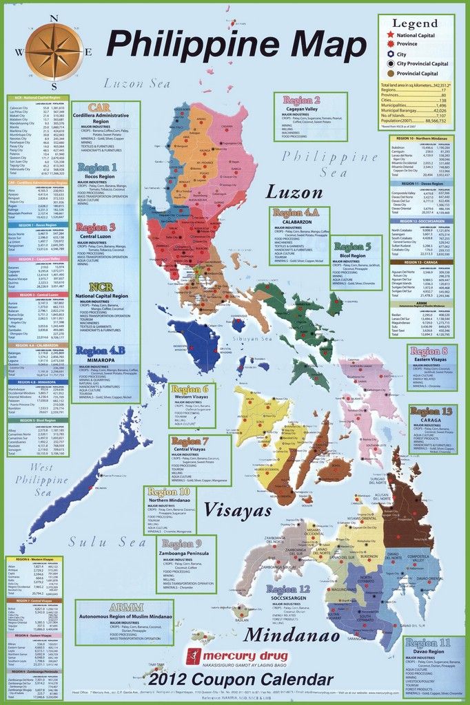 the philippines map with countries and their capital