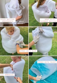 the instructions for how to make an inflatable chair out of a bean bag