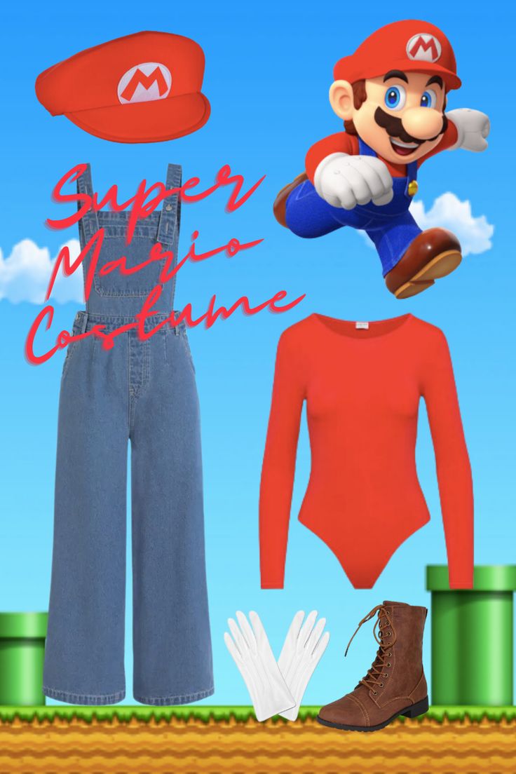 an image of a mario bros costume and shoes on the nintendo wii gameboy screen