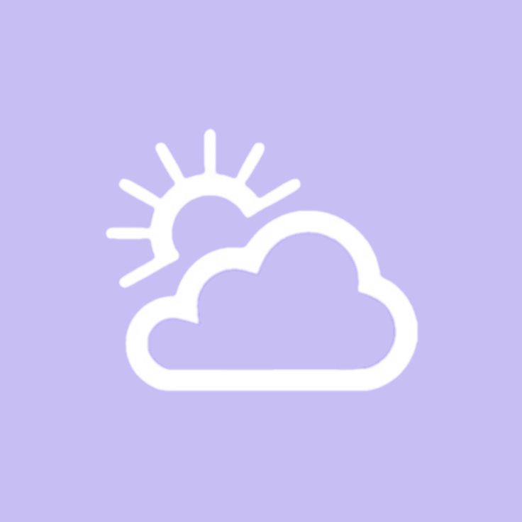 a white cloud with the sun above it on a purple background, and an image of a