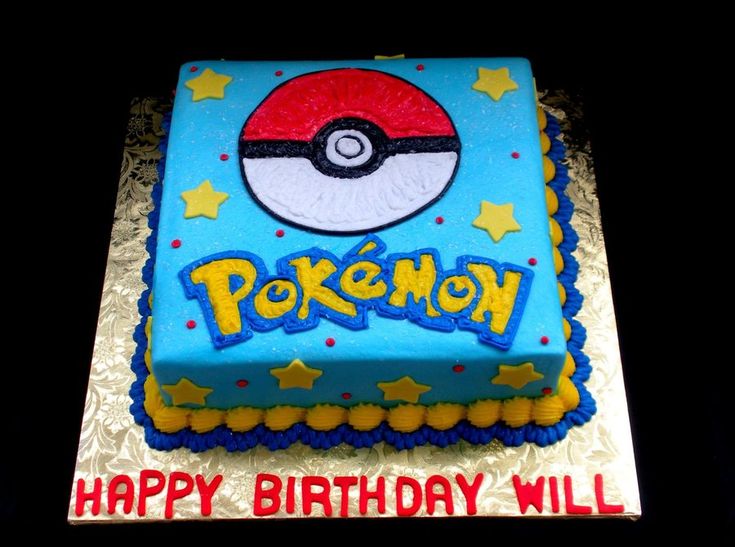 a pokemon themed birthday cake with the words happy birthday will