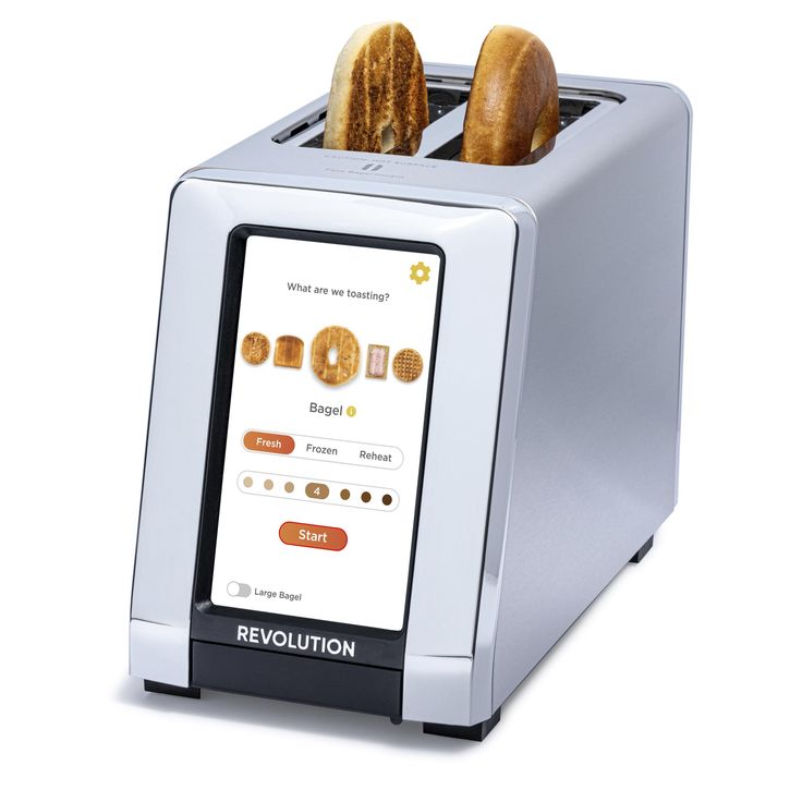 a toaster with two pieces of bread on it