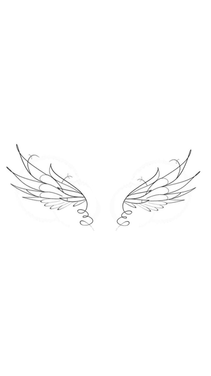 an angel wings tattoo design on a white background