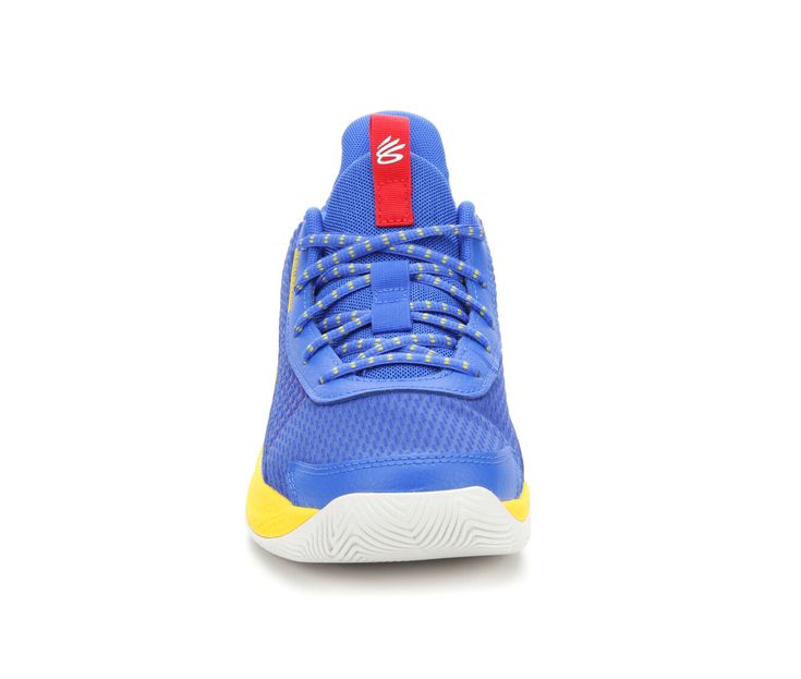 Keep them on the court in these Under Armour Curry 3Z7 basketball shoes. Plush foam sockliner for increased underfoot comfort, Full-length Micro G® midsole turns cushioned landings into explosive takeoffs, Internal shank provides midfoot stability, Leather & mesh upper, Micro G® midsole, Lace-up, Spot clean | Men's Under Armour Curry 327 Basketball Shoes in Royal Blue/White/Yellow Size 10 Shoe Carnival, Under Armour Men, Court Shoes, Shoe Store, The Court, Basketball Shoes, Size 13, Yellow White, Under Armour