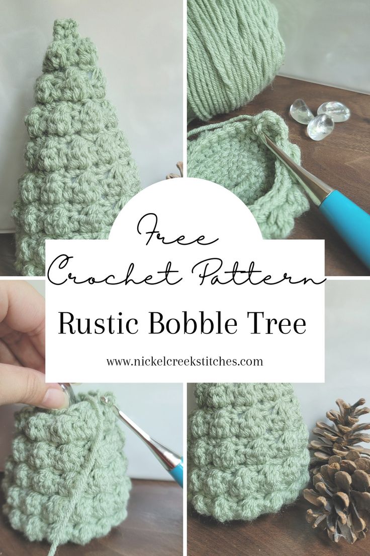 the crochet pattern for this rustic bobble tree is easy and fun to make