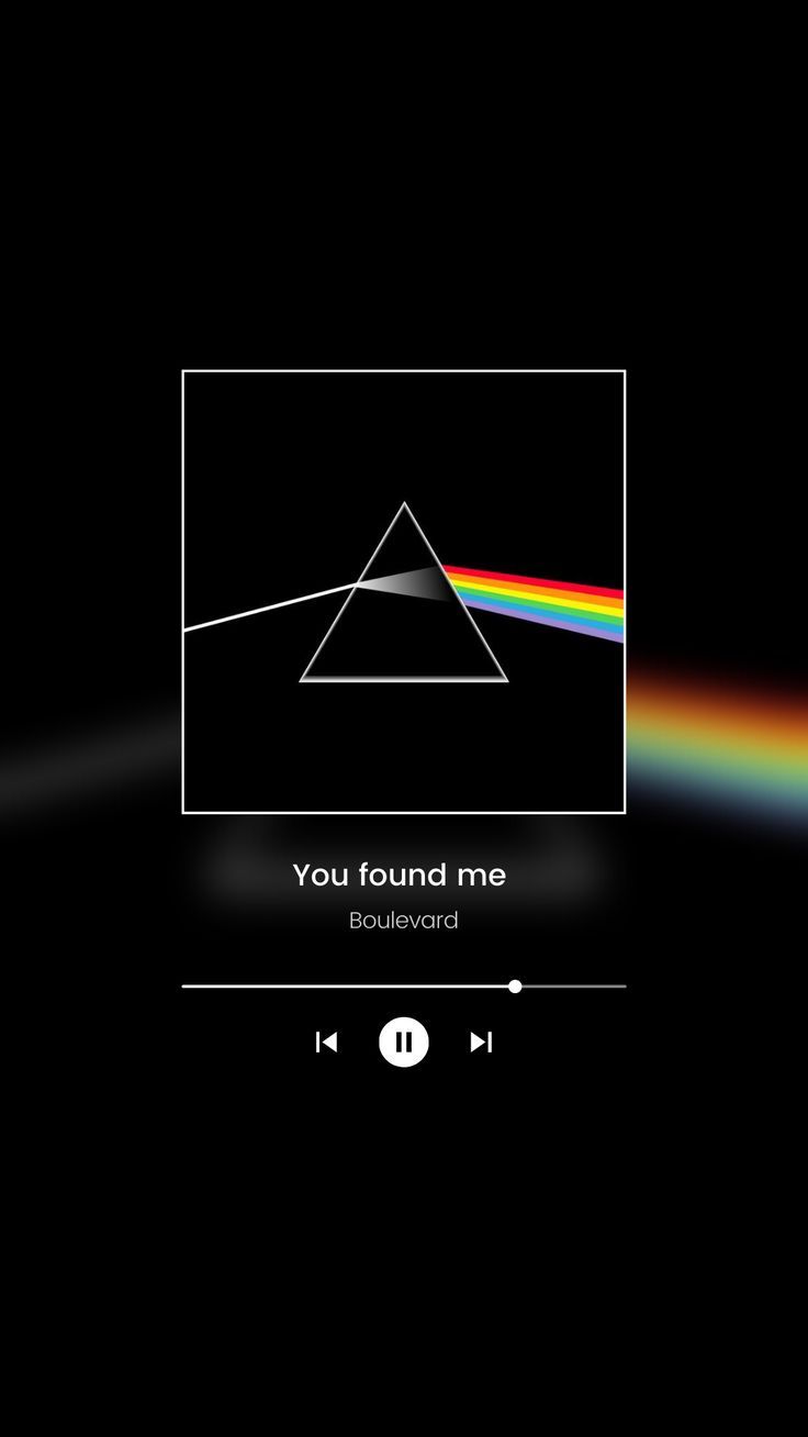 the dark side of the moon is shown with an audio player in front of it