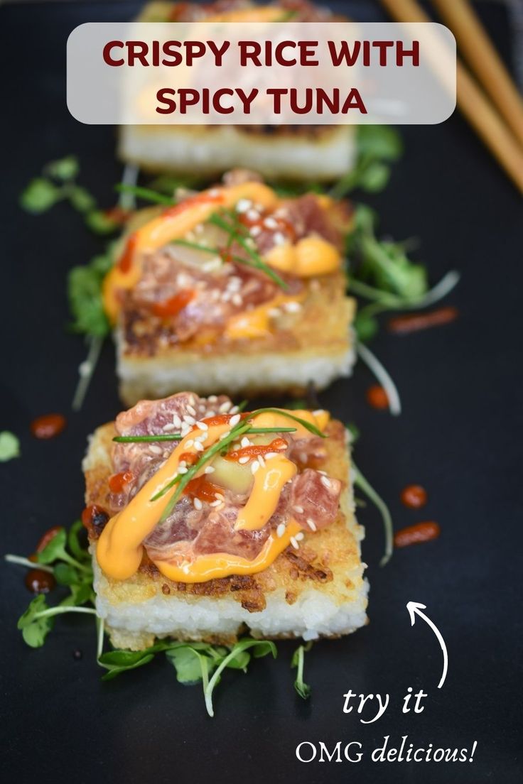 crispy rice with spicy tuna is an easy appetizer for any special occasion