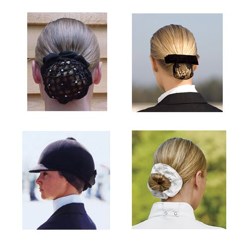 four pictures of different styles of hair in the same photo, each with an individual's headpiece