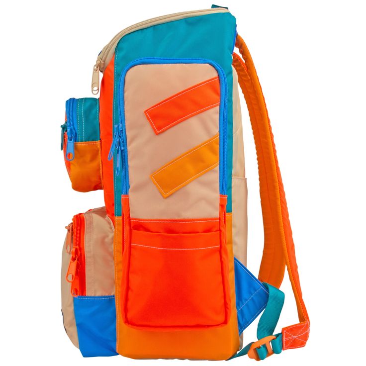 One of our all-star customer favorite colors now in our 2.0 Alex Mega Backpack with tons of pockets and no-fail strap construction. Features 4 separate front zip compartments, two side zip pockets perfect for water bottles or umbrellas and open flat pockets for small items. The padded laptop sleeve in the main compartment fits up to 17" laptops. Interior zip pocket for stashing valuables. Back suitcase handle anchor for easy travel use, just slide on and go! Foam walls for added structure and in Functional Student Backpack With Water Bottle Pocket, Sporty School Backpack With Multiple Pockets, Sporty Multicolor Student Backpack, Modern School Backpack With Multiple Pockets, Functional School Backpack With Ykk Zipper, Sporty Multicolor Rectangular Backpack, Functional Multicolor Backpack With Zipper Pocket, Suitcase Handle, Easy Travel