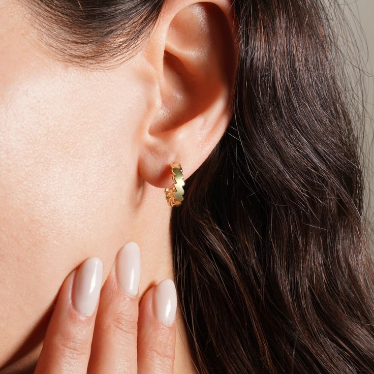 Celebrate her unique style with these stunning Real Gold Asymmetrical Earrings. Crafted from your choice of 14K, 18K, or 10K solid gold, these minimalist earrings add a modern twist to any ensemble. The asymmetrical design exudes contemporary charm, making them a perfect gift for the trendsetting woman in your life. Whether it's a Mother's Day surprise or a thoughtful gesture for your sister, these earrings are sure to make a statement. Elevate her jewelry collection with these versatile and ele Elegant Gold Plated Wrap Earrings For Everyday, Modern 14k Gold Hoop Earrings For Wedding, Elegant Hoop Wrap Earrings For Gift, Tarnish Resistant Wrap Earrings As Gift, Yellow Gold Wrap Earrings As Gift, Yellow Gold Round Wrap Earrings As Gift, Delicate Yellow Gold Hoop Earrings For Formal Occasions, Elegant Tarnish Resistant Wrap Earrings For Gifts, Elegant 14k Gold Filled Wrap Earrings For Gift