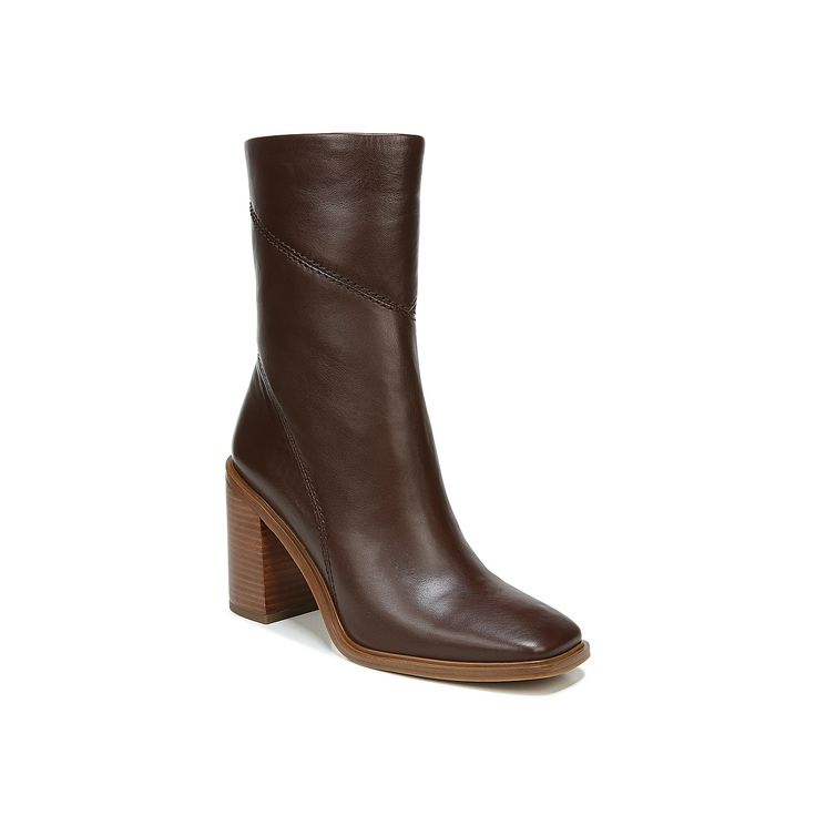 Franco Sarto-Stevie Bootie Gear up for the fall season in the Stevie bootie from Franco Sarto. Showcasing a mid-calf profile, this leather bootie is updated with square toe, tonal stitching details at the shank and elegant block heel. Click here for Boot Measuring Guide. Mid-calf Platform Boots For Fall, Fall Wide Calf Moto Boots With Square Toe, Fall Moto Boots With Wide Calf And Square Toe, Fall Moto Boots With Stacked Heel, Wide Calf High Ankle Mid-calf Boots For Fall, Fall Season Mid-calf Boots Medium Width, Fall Workwear Moto Boots Medium Width, Fall Season Medium Width Mid-calf Boots, Chic Mid-calf Boots For Fall