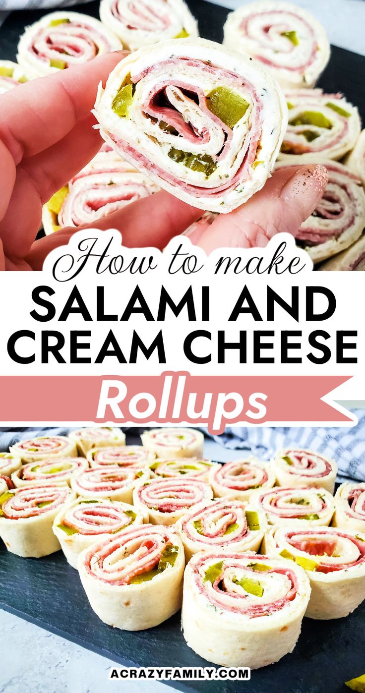 how to make the best and tastyest salami and cream cheese roll ups