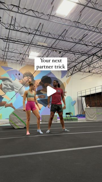 two people playing tennis on an indoor court with the words, your next partner tick