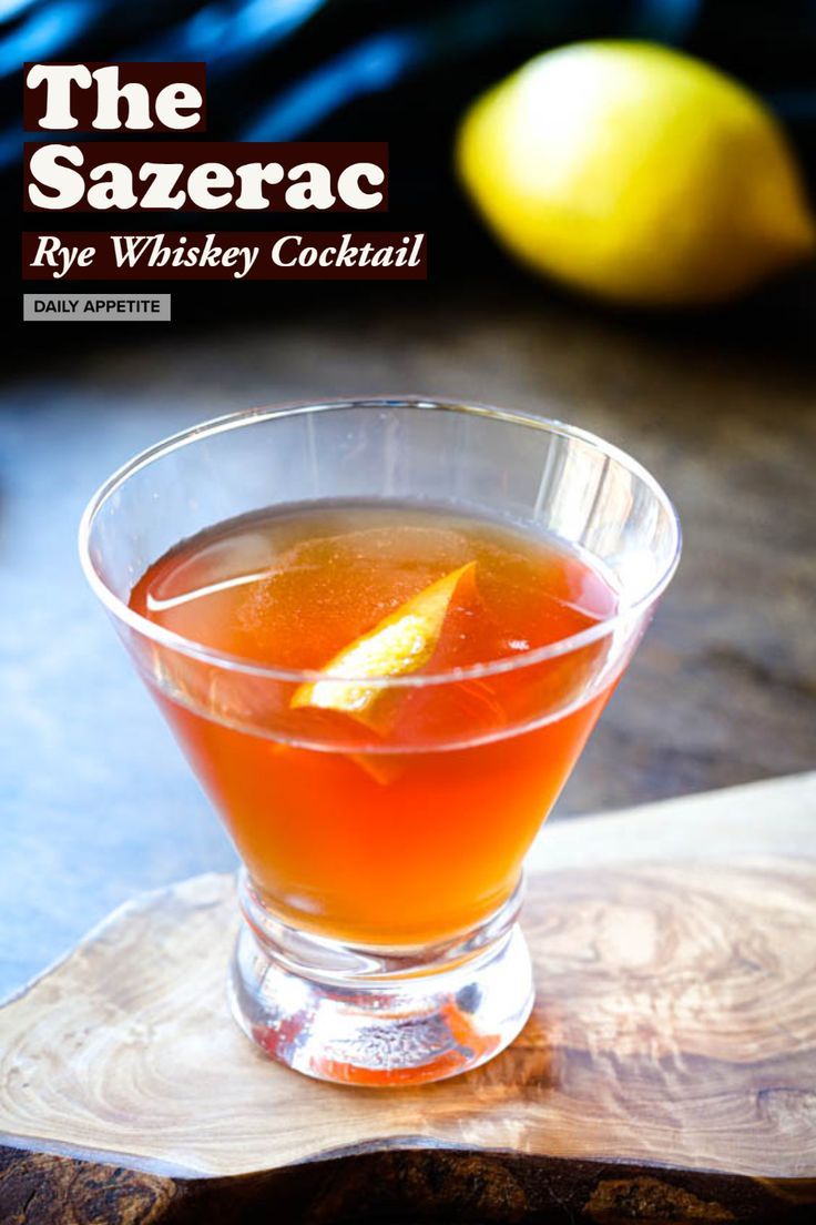 Sazerac Cocktail. A Rye Whiskey Cocktail Recipe. Sazerac Recipe, Rye Whiskey Cocktail, Rye Cocktails, Sazerac Cocktail, Cocktail Recipes Whiskey, Homemade Cocktails, Sazerac, Best Cocktail Recipes, Cocktail Ingredients