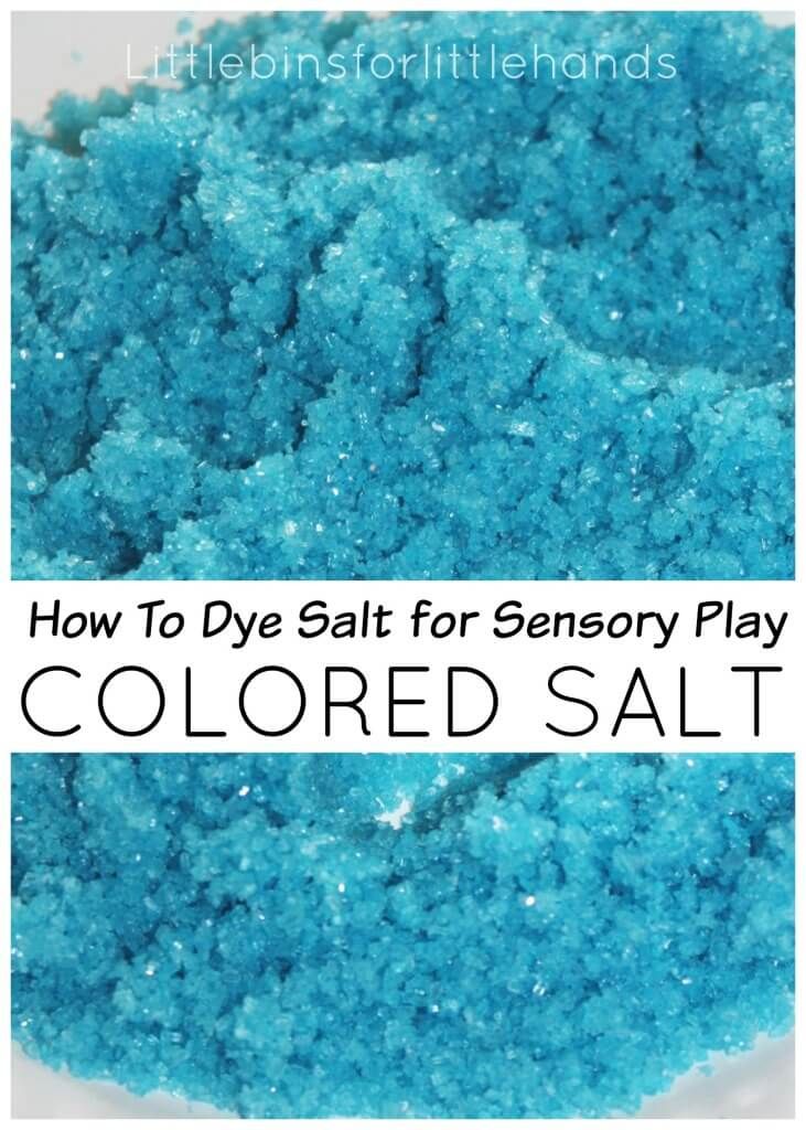 how to dye salt for sensory play colored salt