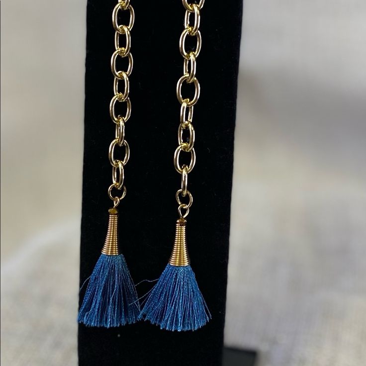 Teal Tassel & Chain Earrings. Stone Dangle Earrings, Gold Statement Earrings, Crystal Dangle Earrings, Circle Earrings Studs, Sparkle Earrings, Circle Studs, Amethyst Earrings, Cluster Earrings, White Earrings