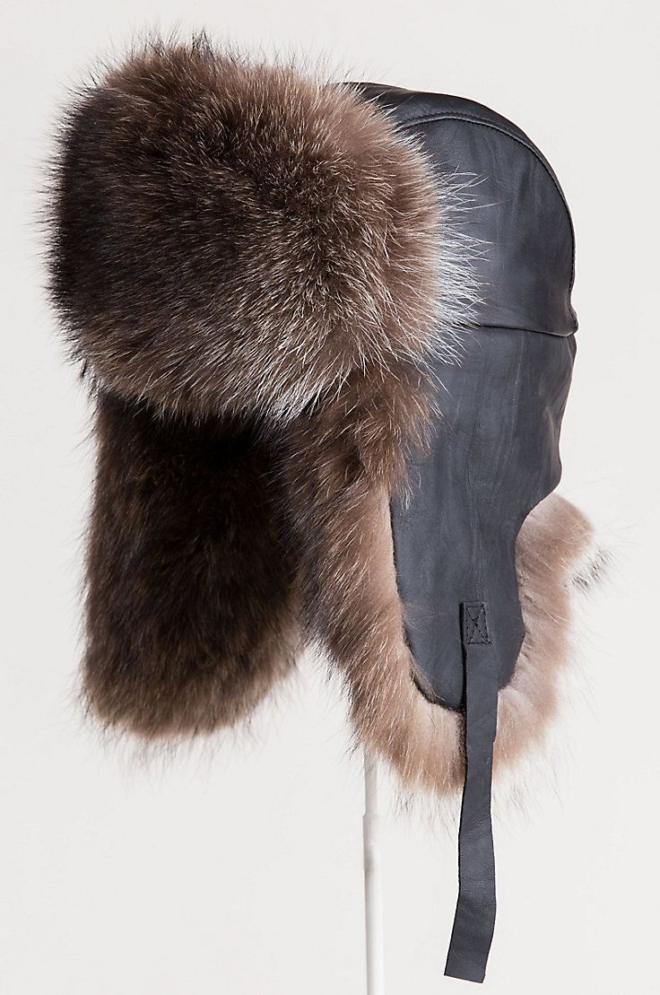 Crafted in Canadian lambskin leather that’s supple but hard-working, this headwear provides the ultimate shelter from wind and cold. Free shipping   returns. Fur Hat Pattern, Bolero Hat, Fur Trapper Hat, Grey Fur, Aviator Hat, Leather Store, Trapper Hat, Coat Women Fashion, Fashion Cap