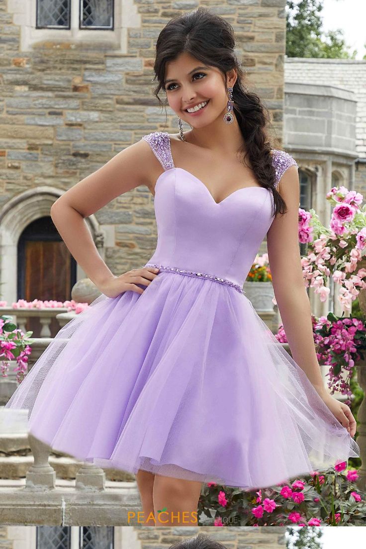 Lavender Quinceanera Dresses Damas, Purple Sweet 16 Dresses Short, Purple Dama Dresses, Quince Dama Dresses, Dama Dresses For Quince, Lilac Quince, Quinceanera Dama Dresses, Vestido Color Lila, Light Blue Homecoming Dresses