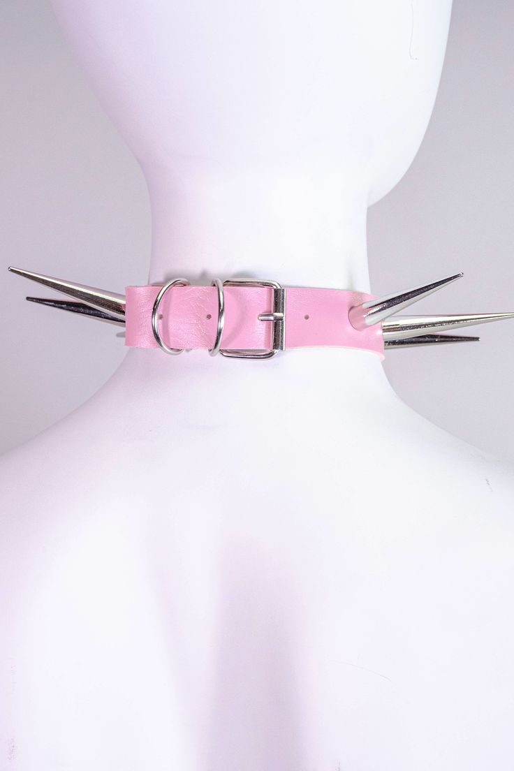 The Spiky Princess Choker Necklace is a perfect twist between being kawaii and punk. The straps are adjustable. The Spiky Princess Choker Necklace can be worn with any outfit, but it particularly goes well with a contrast of dark aesthetic clothing length: 43.5cmMaterial: PU Leather Spikey Choker, Dark Aesthetic Clothing, Princess Choker, Kawaii Goth, Yami Kawaii, Fashion Inspiration Board, Aesthetic Clothing, Bramble, Mall Goth