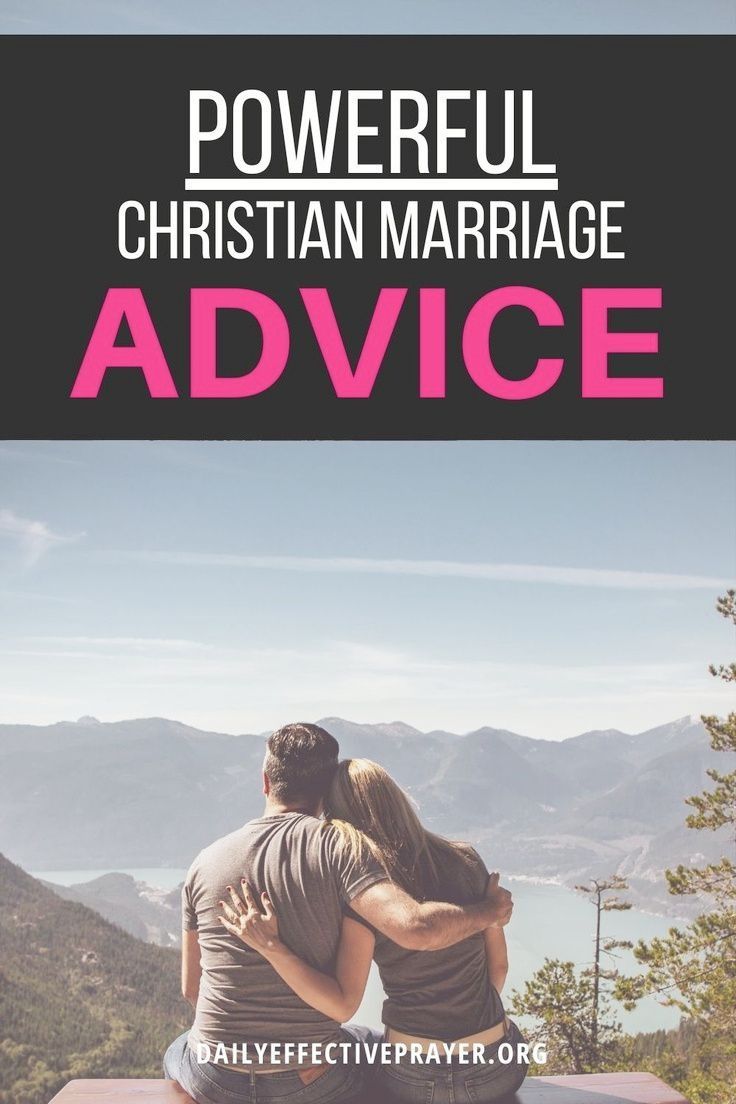 a man and woman sitting on top of a bench with the words powerful christian marriage advice above them