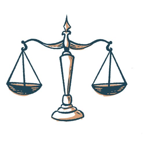 a drawing of a balance scale