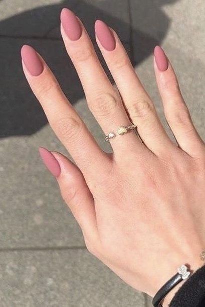 Dusty Pink Gel Nails, Dusty Rose Nails Wedding, Mauve Almond Nails, Dusty Rose Nails, Rose Nail Design, Pink Gel Nails, September Nails, Nine Inch Nails, Pink Gel