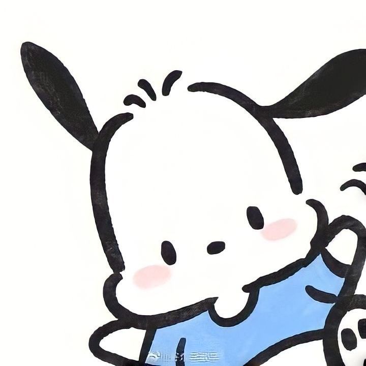 a drawing of a cartoon rabbit holding a blue object