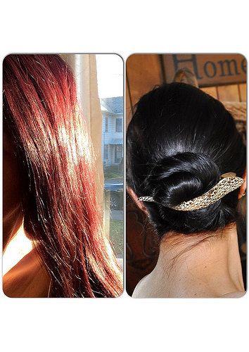 Henna on Dark Brown - expectations Brown Henna, Red Henna, Dark Red Hair, Henna Hair, Dark Brown Hair, My Hair, Dark Hair, Vibrant Red, Up Hairstyles