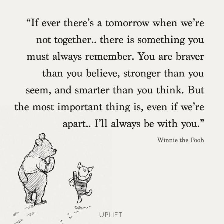 winnie the pooh quote with an image of two pooh bears