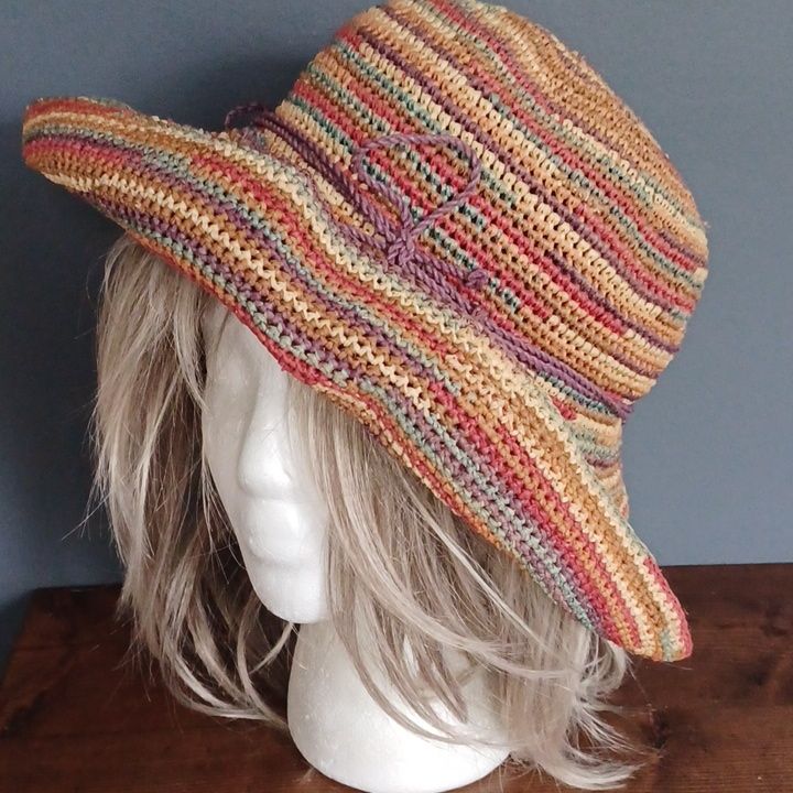 Great Condition Helen Kaminski Hat Multicolor Wide Brim Summer Fedora, Multicolor Summer Fedora With Curved Brim, Summer Fedora With Multicolor Flat Brim, Summer Multicolor Fedora With Curved Brim, Multicolor Flat Brim Sun Hat For Kentucky Derby, Multicolor Brimmed Fedora For Vacation, Multicolor Brimmed Cloche Hat, Multicolor Short Brim Hat For Spring, Multicolor Short Brim Summer Fedora