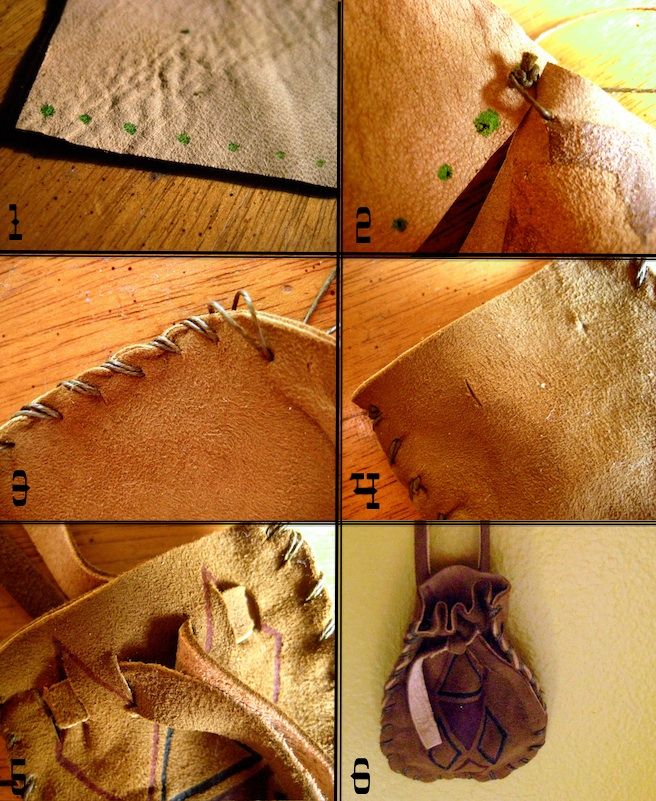 four pictures showing how to sew an old pair of shoes