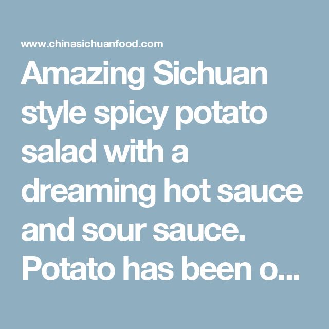 the words amazing sicilian style spicy potato salad with a dreaming hot sauce and sour sauce potato has been o