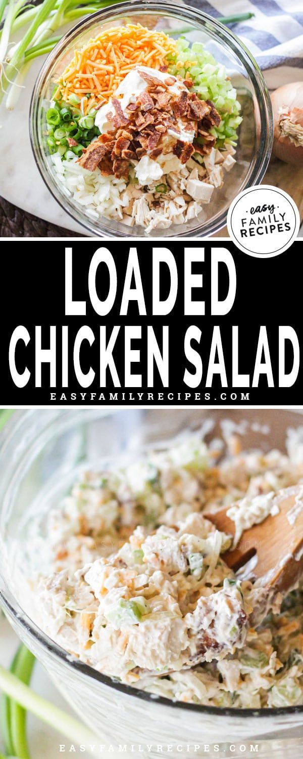 this loaded chicken salad is ready to be eaten