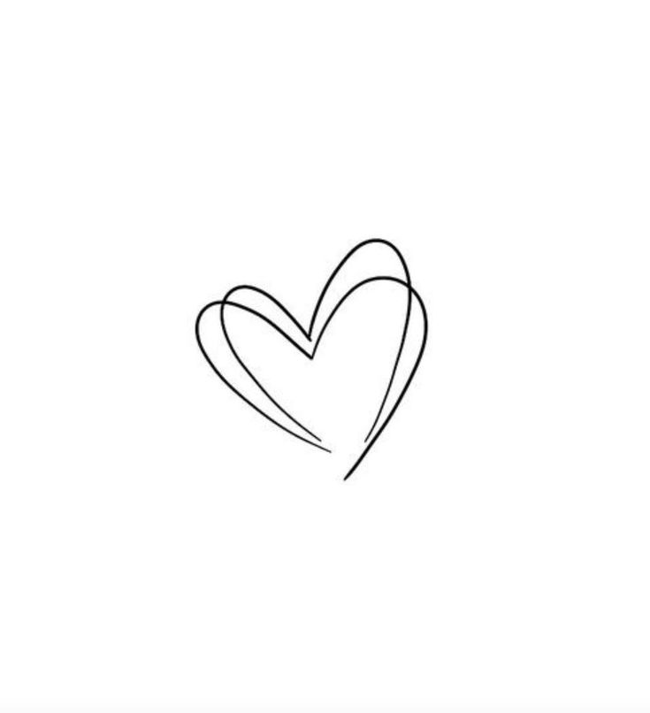 the outline of a heart is shown in black and white, with one line drawn across it